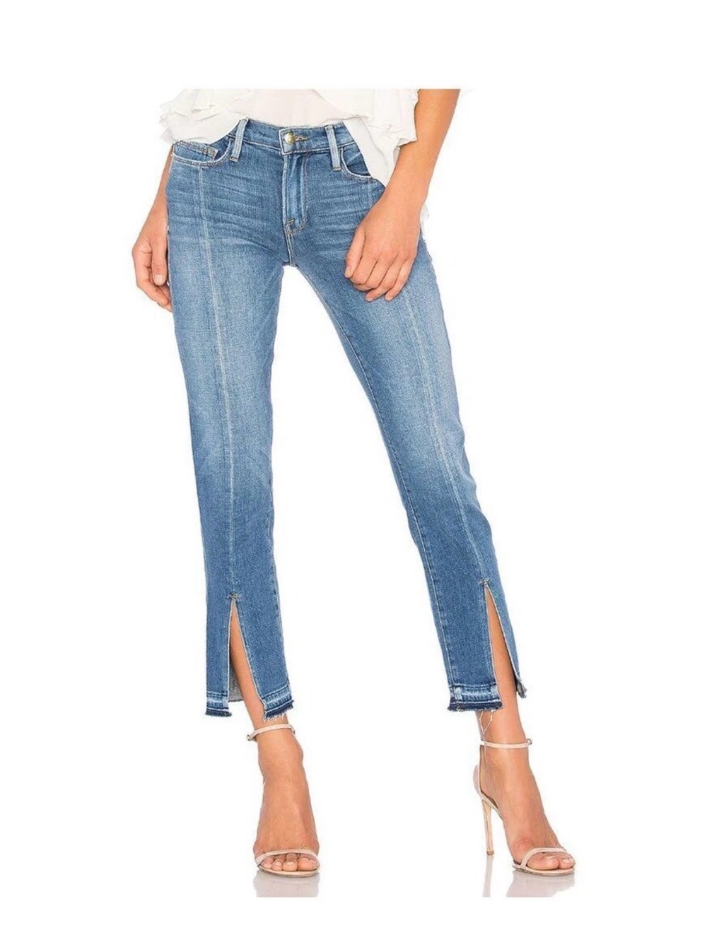 FRAME Le Nouveau Straight Jeans with Front Slit
